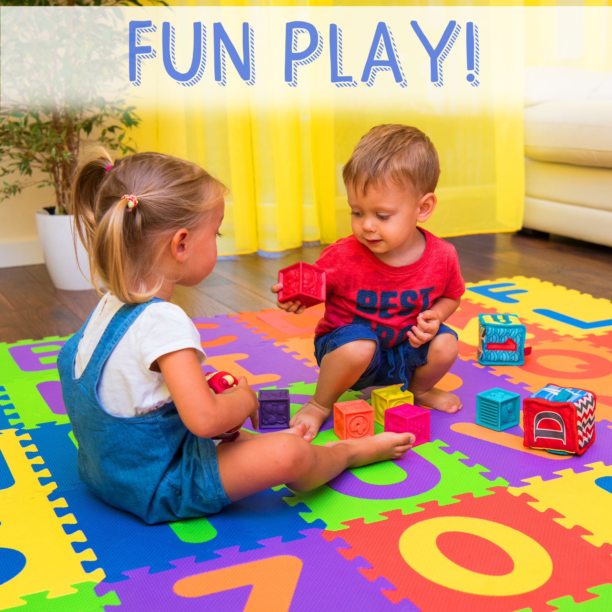 Looney Tunes ABC & Numbers Foam Play Mat - 36 Tile EVA Puzzle Mat For Kids & Toddlers
