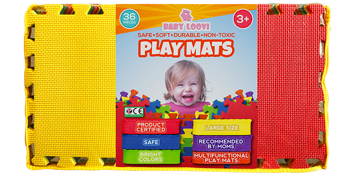 Kids Play Mat for Play & Exercise 36 Tiles 12x12 Total Coverage 36 Sq Ft